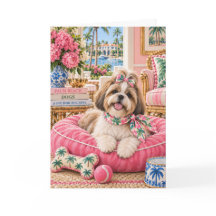 Tarjeta de Felicitación Shih Tzu Palm Beach