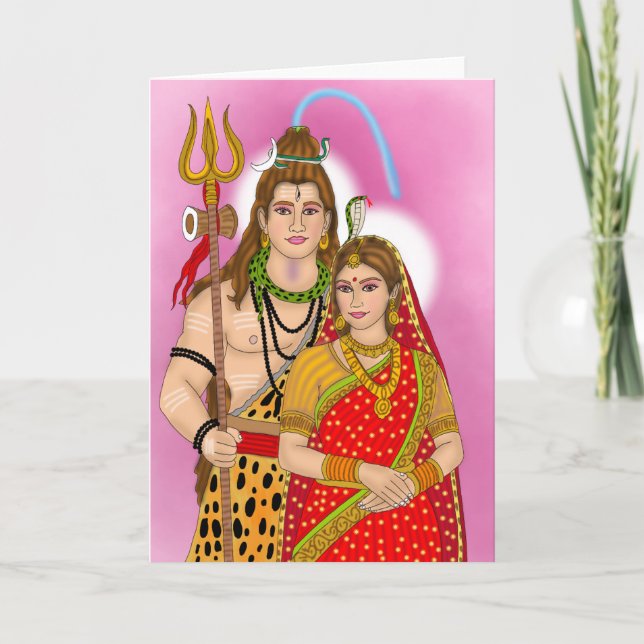 Tarjeta de felicitación Shiv Parvati (Anverso)