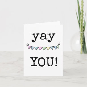 Tarjeta de felicitación, sí, banderas de Bunting