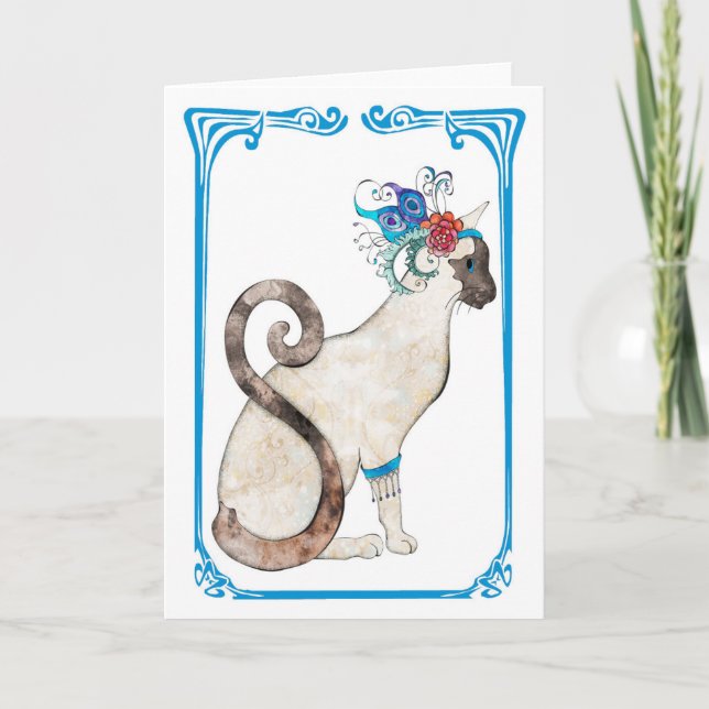Tarjeta de felicitación siamesa (Anverso)