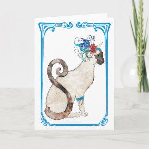Tarjeta de felicitación siamesa