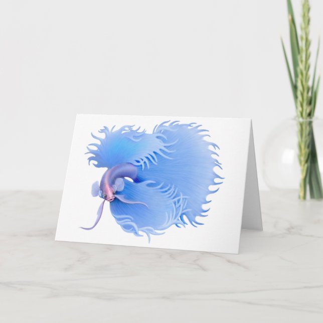 Tarjeta de felicitación siamesa de los pescados (Anverso)
