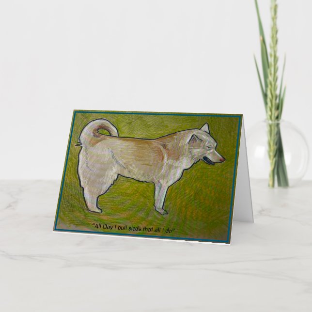 Tarjeta de felicitación Siberian Huskie (Anverso)