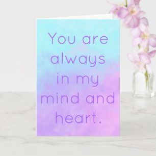 Tarjeta de felicitación siempre estás en mi mente 