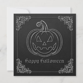 Tarjeta de felicitación Silver Jack O' Lantern Hal