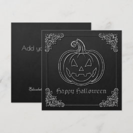 Tarjeta de felicitación Silver Jack O' Lantern Hal