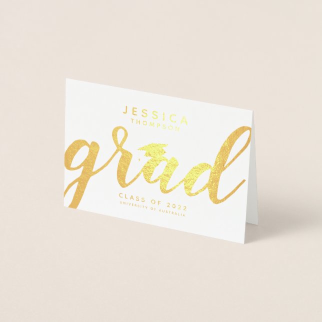 Tarjeta de felicitación simple y elegante con lámi (Anverso)