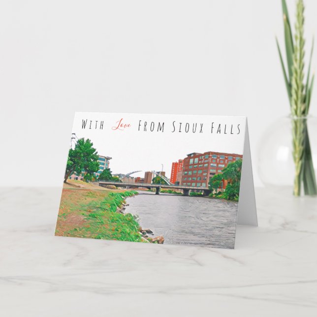 Tarjeta de felicitación Sioux Falls Skyline (Anverso)