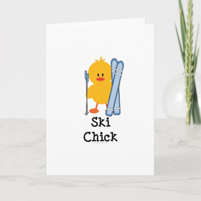 Tarjeta de felicitación Ski Chick (Anverso)