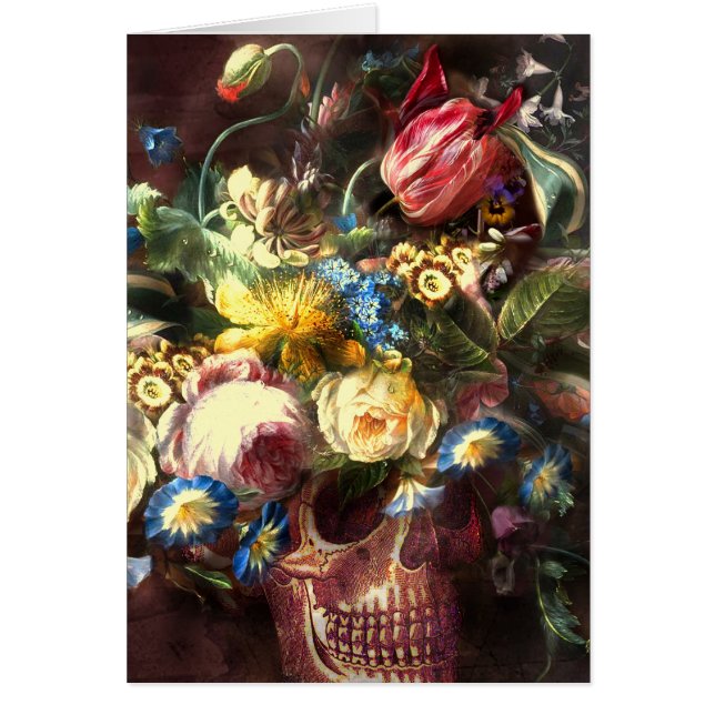 Tarjeta de felicitación Skull Bouquet (Frente)