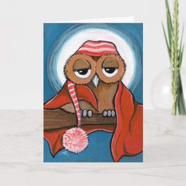 Tarjeta de felicitación Sleepy Owl (Anverso)