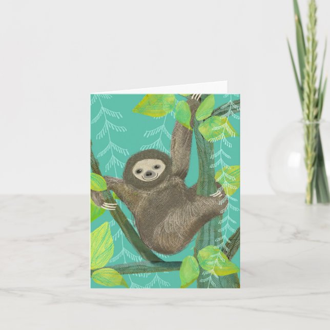 Tarjeta de felicitación Sloth BLANK (Anverso)