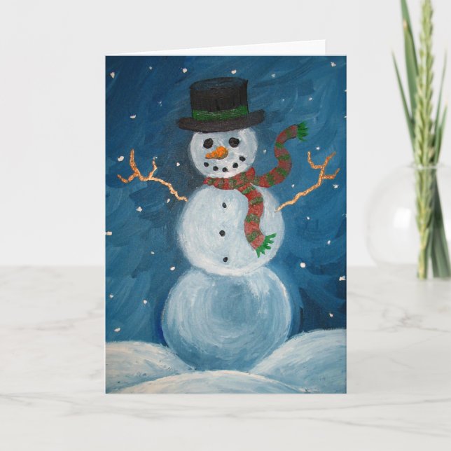 Tarjeta de felicitación Snowman (Anverso)