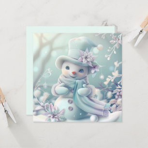 Tarjeta de felicitación Snowman para Navidades de 