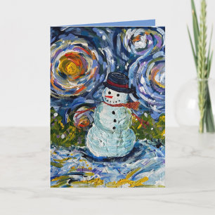Tarjeta de felicitación Snowman Winter
