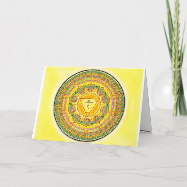 Tarjeta de felicitación Solar Plexus Chakra Mandal (Anverso)