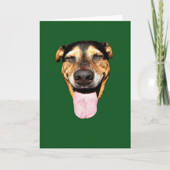 Tarjeta de felicitación sonriente del perro (Anverso)