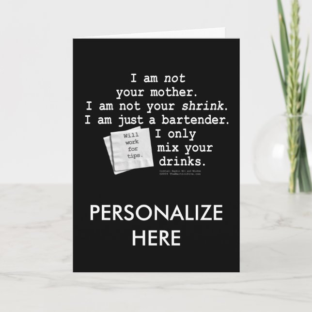 Tarjeta de Felicitación - SOY UN BARTENDER (Anverso)