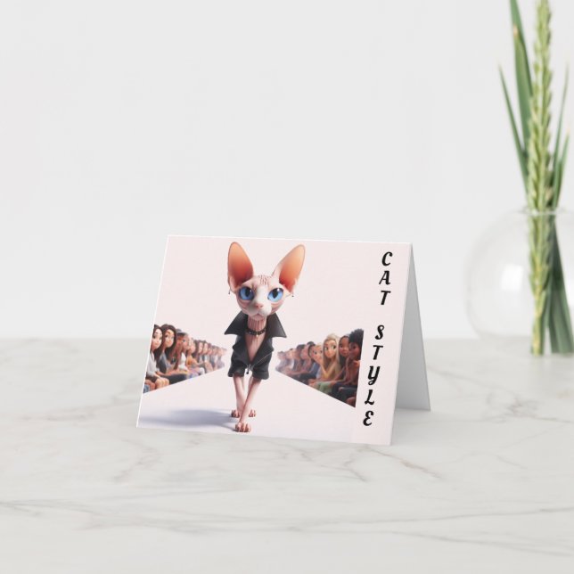 Tarjeta de felicitación Sphynx Runway Model (Anverso)