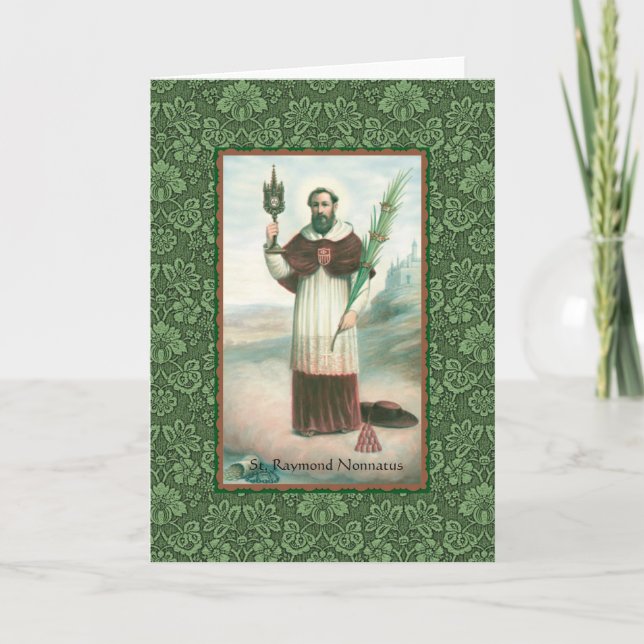 Tarjeta de felicitación St. Raymond Nonnatus con o (Anverso)