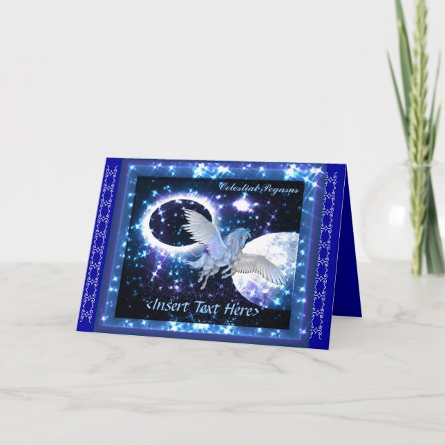Tarjeta de felicitación Starry Night Pegasus (Anverso)