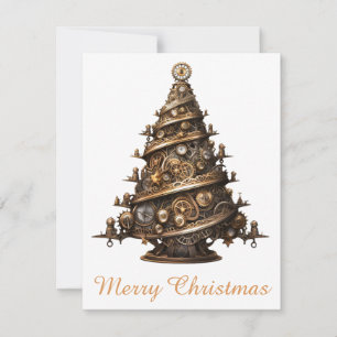 Tarjeta de felicitación Steampunk Christmas Tree