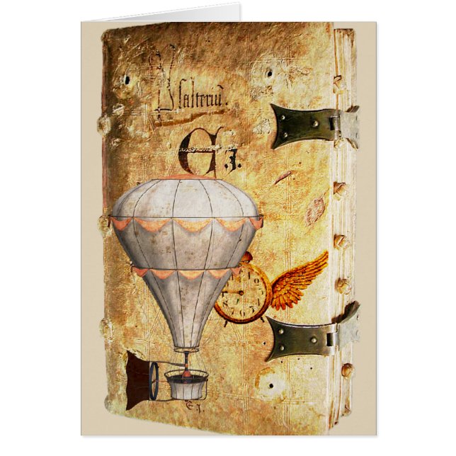 Tarjeta de felicitación Steampunk Diary (Frente)