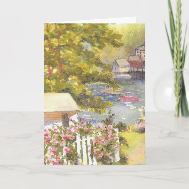 Tarjeta de felicitación Stonington Harbour View (Anverso)