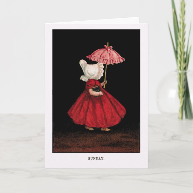 Tarjeta de felicitación Sunbonnet Sue de principio (Anverso)