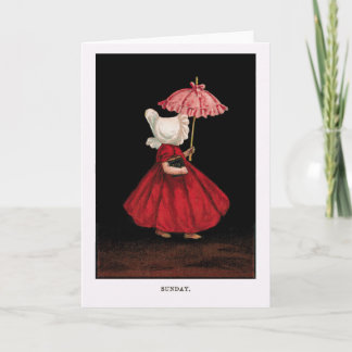 Tarjeta de felicitación Sunbonnet Sue de principio