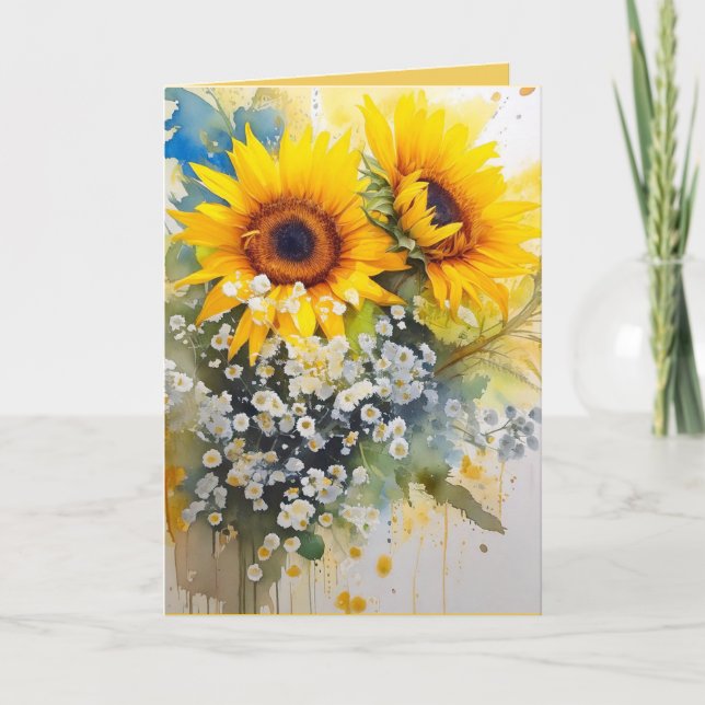 Tarjeta de felicitación Sunflower Blank (Anverso)