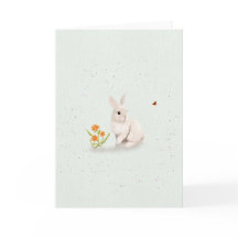 Tarjeta de felicitación Sweet Bunny y Butterfly 5x