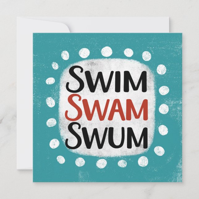Tarjeta de felicitación Swim Swum (Anverso)