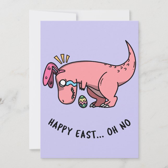 Tarjeta de felicitación T-Rex Easter Struggle (Anverso)