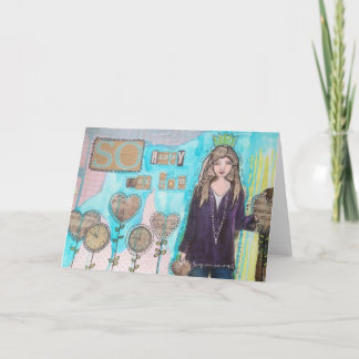 Tarjeta de felicitación tan feliz por usted