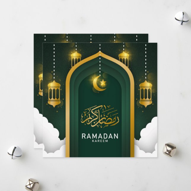 tarjeta de felicitación/tarjeta postal de Ramadan  (Anverso/Reverso In Situ)