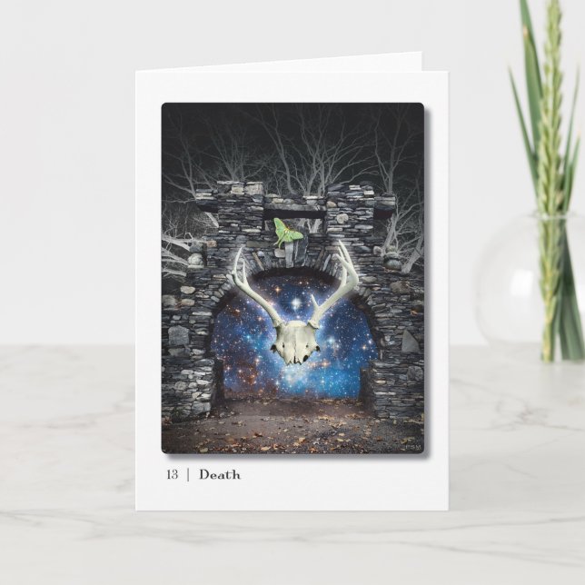 Tarjeta de felicitación Tarot de 13 Muerte (Anverso)