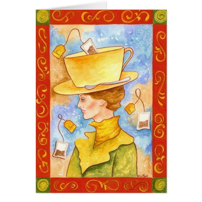 Tarjeta de felicitación Tea Bag Lady (Frente)