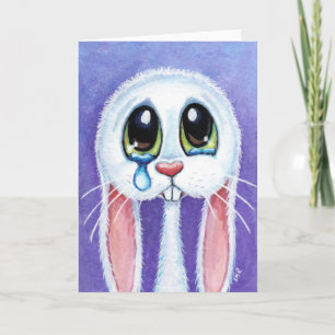 Tarjeta de felicitación Tearful Sad Bunny Rabbit B