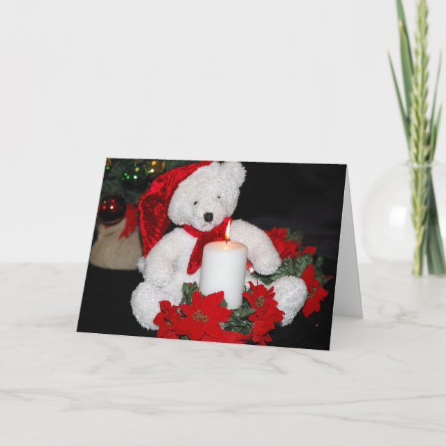 Tarjeta de felicitación Teddy Bear para navidades (Anverso)