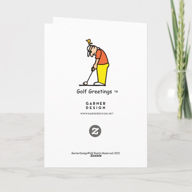 Tarjeta de felicitación temática al golf (Reverso)