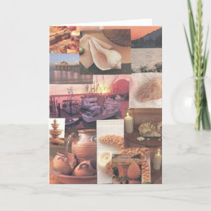 Tarjeta de felicitación temática costera