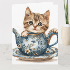 Tarjeta de felicitación temática de gato