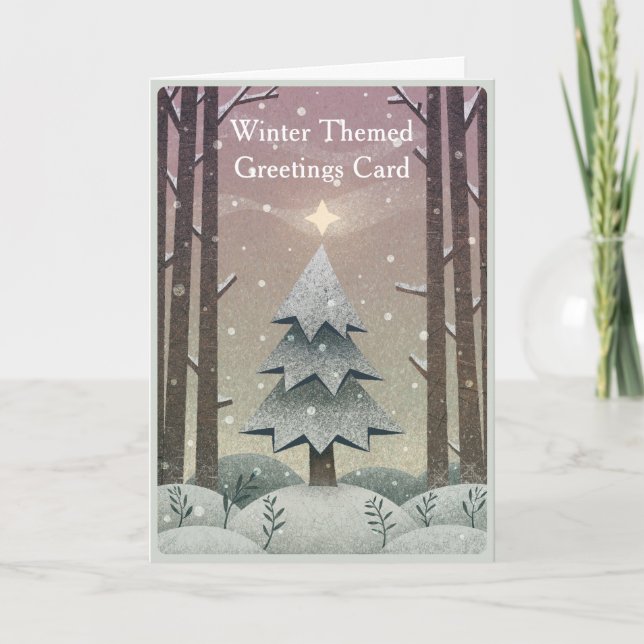Tarjeta de Felicitación Temática de Invierno Perso (Anverso)
