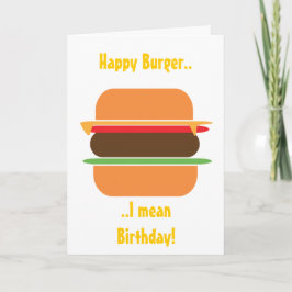 Tarjeta de felicitación temática de la hamburguesa