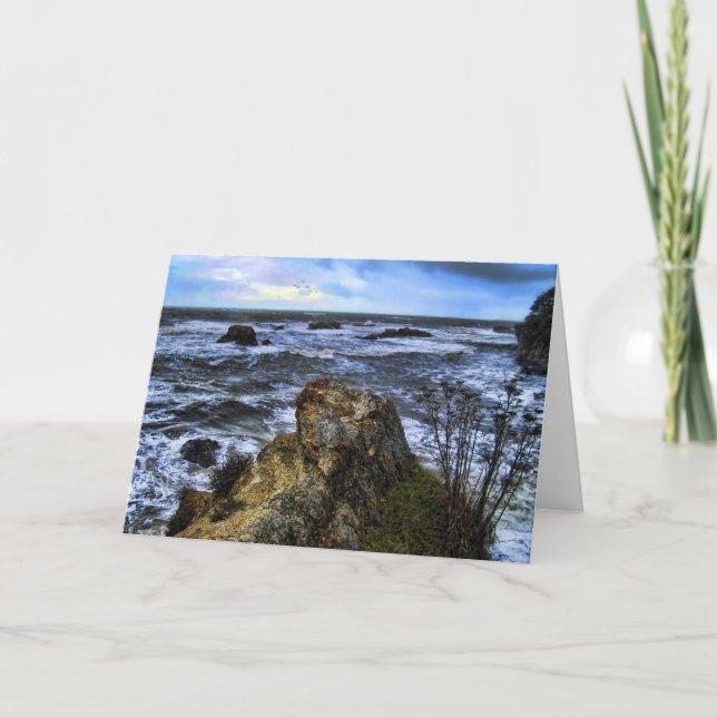 Tarjeta de felicitación tempestuosa de los mares (Anverso)