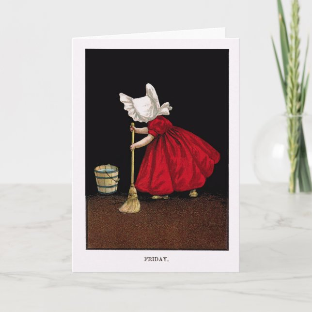 Tarjeta de felicitación temprana de 1900's viernes (Anverso)