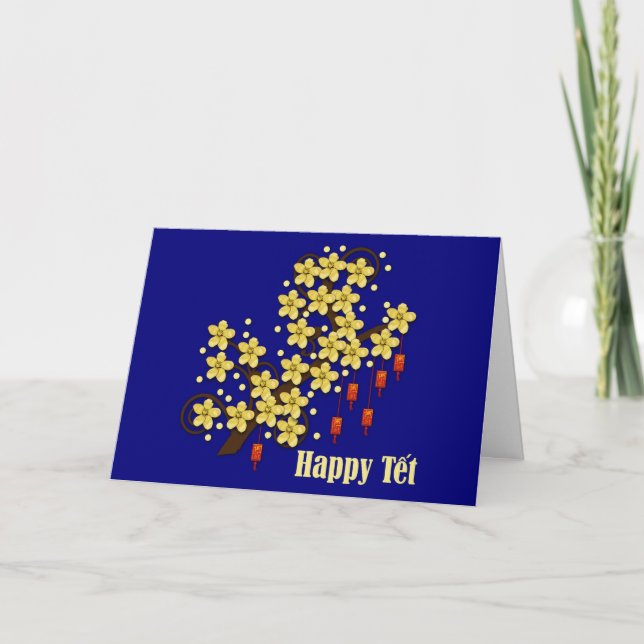 Tarjeta de felicitación Tet Hoa Mai (Anverso)