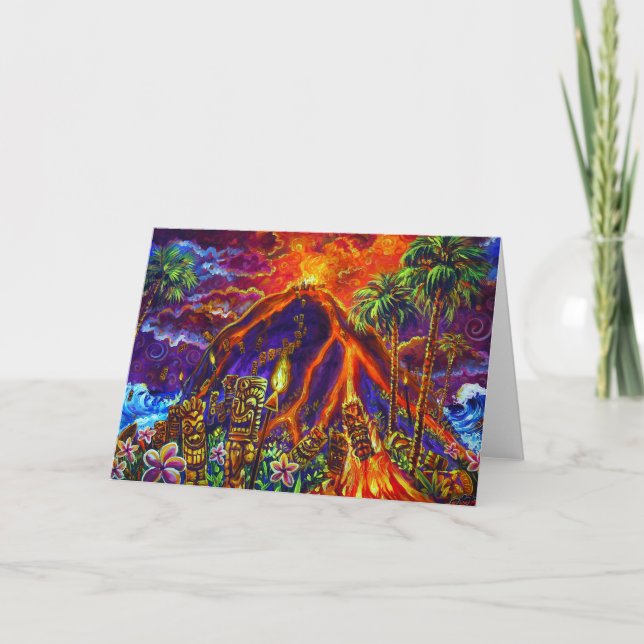 Tarjeta de felicitación Tiki Sacrifice (Anverso)