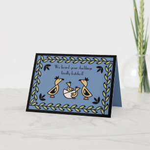 Tarjeta de felicitación Tole Twin Duckling Baby Bo